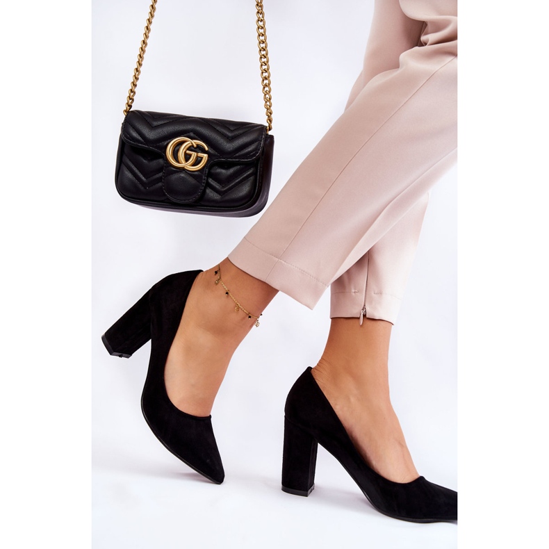 PS1 Escarpins en daim classiques sur un talon Kendra noir 2