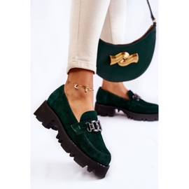 Chaussures en daim avec décoration Laura Messi verte 5