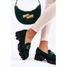 Chaussures en daim avec décoration Laura Messi verte 3