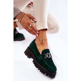 Chaussures en daim avec décoration Laura Messi verte 7