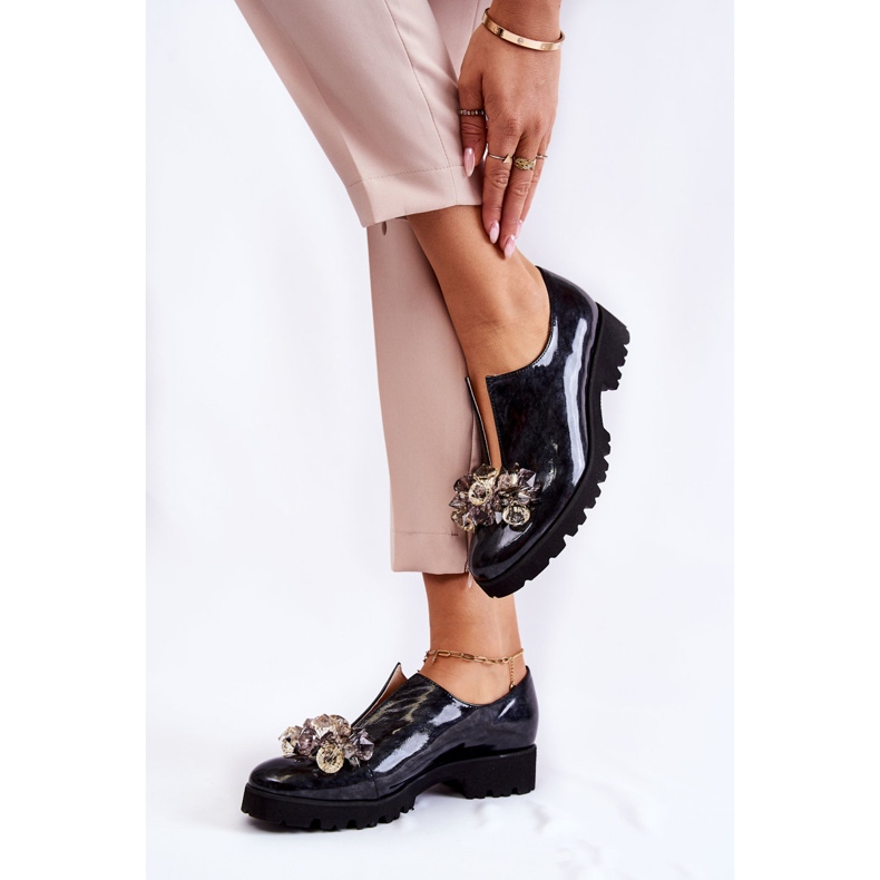 PA2 Elégantes chaussures laquées à décor Cindy Noir et Gris le noir 2