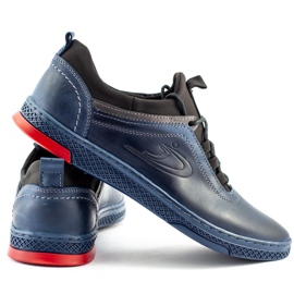 Polbut Chaussures en cuir masculin K24 bleu marine 1
