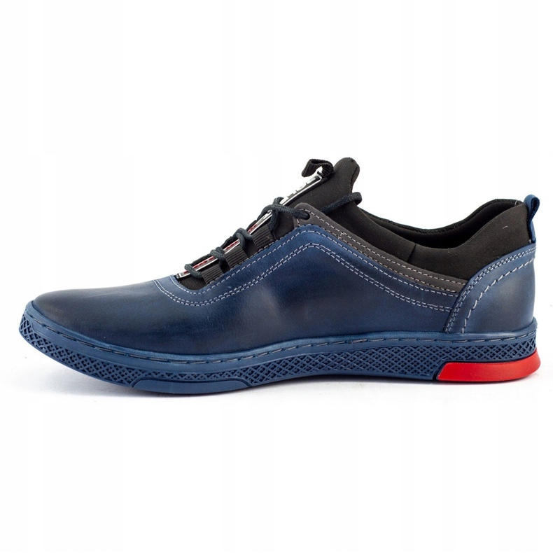Polbut Chaussures en cuir masculin K24 bleu marine 2