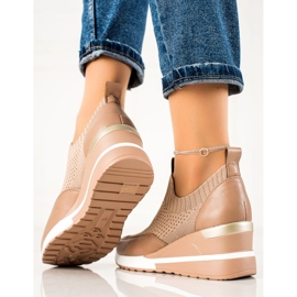Textile Snakers sur le coin VINCEZA beige 2 Textile Snakers sur le coin VINCEZA beige 2