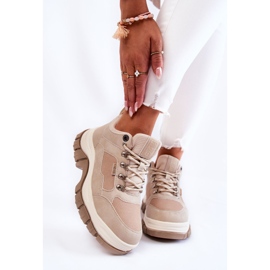 Chaussures Trekking Femme Trappers Memory Foam Big Star Beige KK274363 1 Chaussures Trekking Femme Trappers Memory Foam Big Star Beige KK274363 1