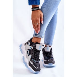 Chaussures de sport pour femmes sur une plate-forme massive Big Star KK274386 Noir-Gris 1