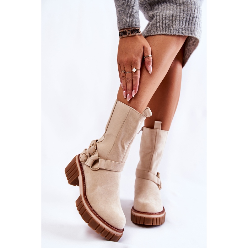 Bottes Chaudes En Daim Pour Femme Workers Beige Brinnon 1