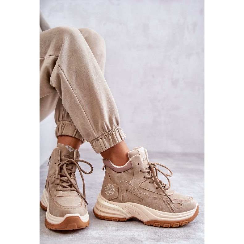 Chaussures de randonnée sur la plateforme Lee Cooper LCJ-22-44-1352L Beige 3