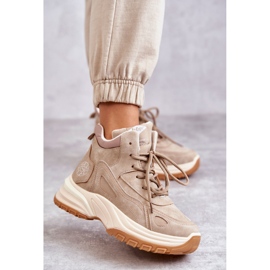 Chaussures de randonnée sur la plateforme Lee Cooper LCJ-22-44-1352L Beige 1