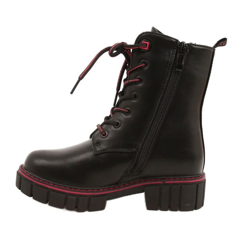 Bottes pour femmes pour la Miss Evento 22DO23-5244 Black and Red Zip noir 1