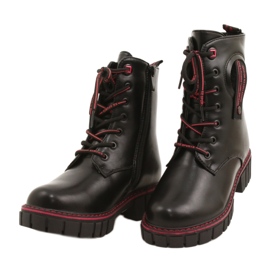 Bottes pour femmes pour la Miss Evento 22DO23-5244 Black and Red Zip le noir 2 Bottes pour femmes pour la Miss Evento 22DO23-5244 Black and Red Zip le noir 2