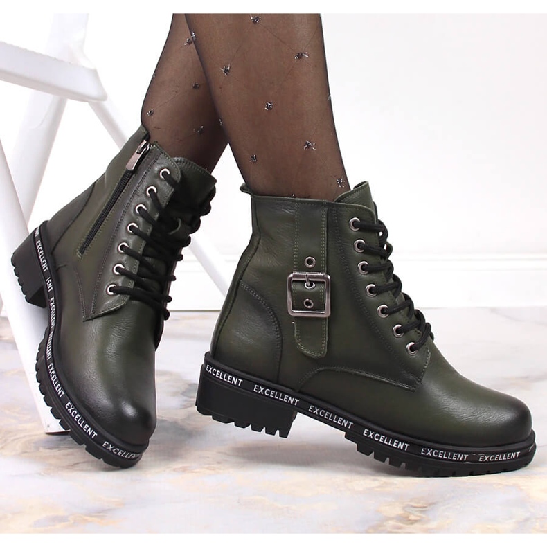 Bottes vertes pour femmes bottes isolées T.Sokolski 1