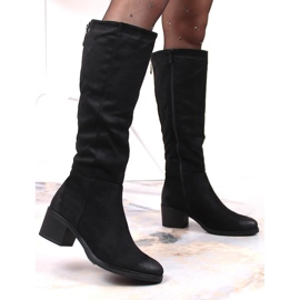 Bottines à talons en daim noir T.Sokolski le noir 2