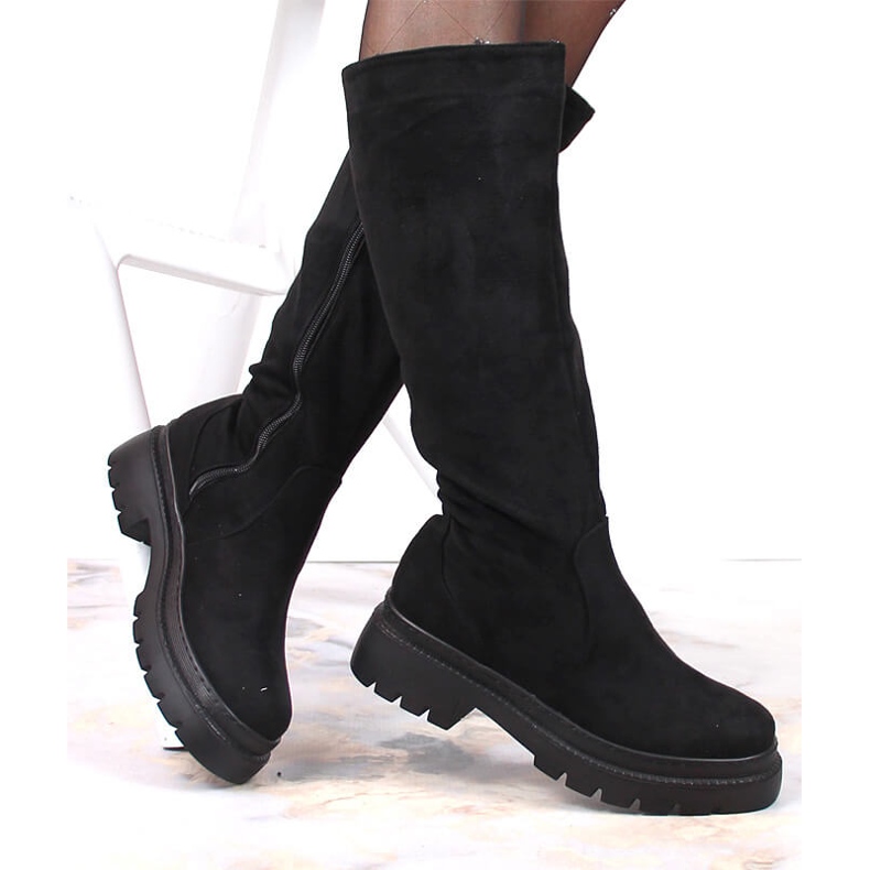 Bottes chaudes en daim pour femme T.Sokolski le noir 1