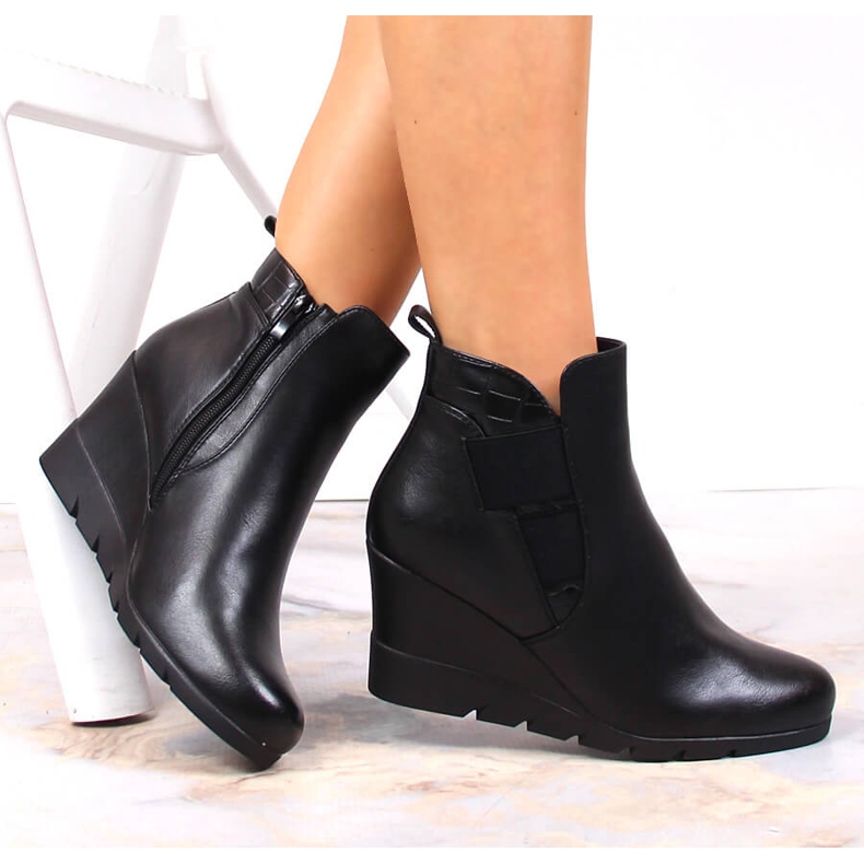 Bottes compensées chaudes pour femmes Noir Noir Filippo PAW386 1