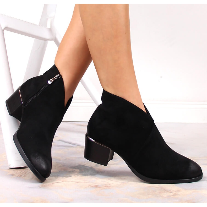 Bottines talon haut Vinceza daim noir pour femme le noir 1