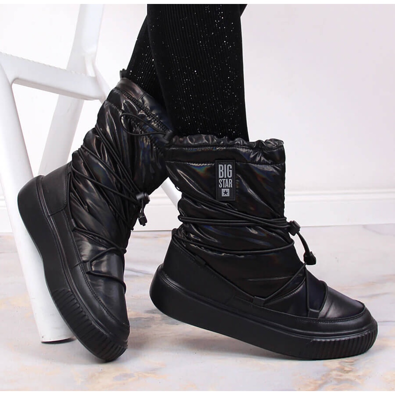 Bottes de neige métalliques, slip-on noir Big Star KK274193 le noir 1