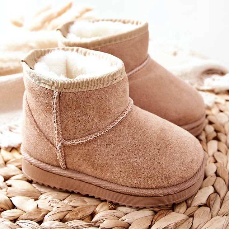 Bottes de neige chaudes pour enfants Beige Gooby brun 2