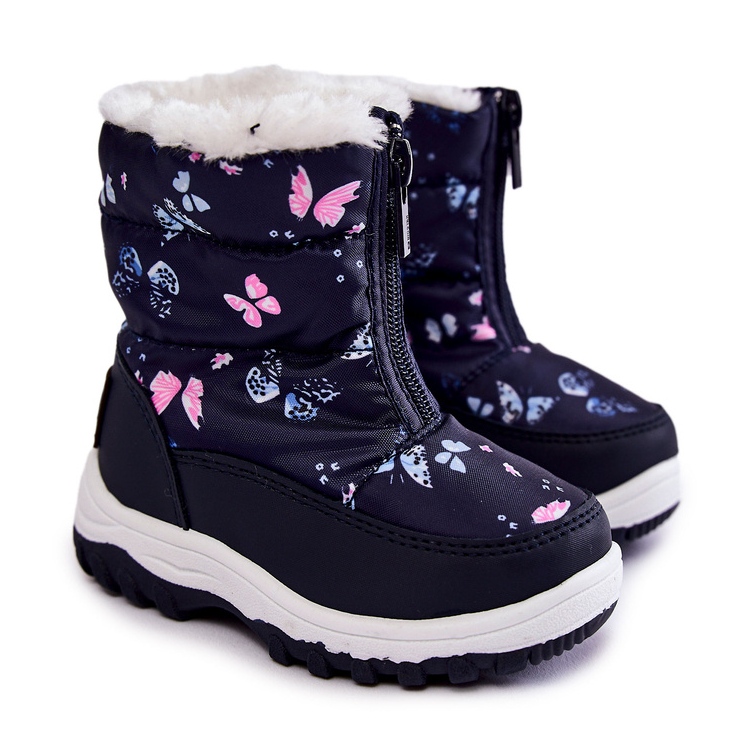 Bottes De Neige Pour Enfants Sur Fermeture Éclair Big Star KK374236 Bleu Marine 1