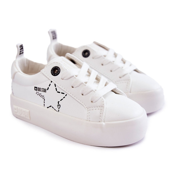 Chaussures de sport pour enfants à lacets Big Star KK374222 Blanc blanche 1 Chaussures de sport pour enfants à lacets Big Star KK374222 Blanc blanche 1