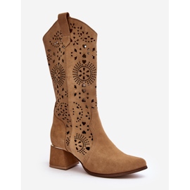 Bottes Daim Ajourées Lewski Shoes 3171 Beige brun 1