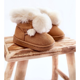 Bottes de Neige Chaudes Enfant Jeunes Marron-Blanc Roofy brun 1