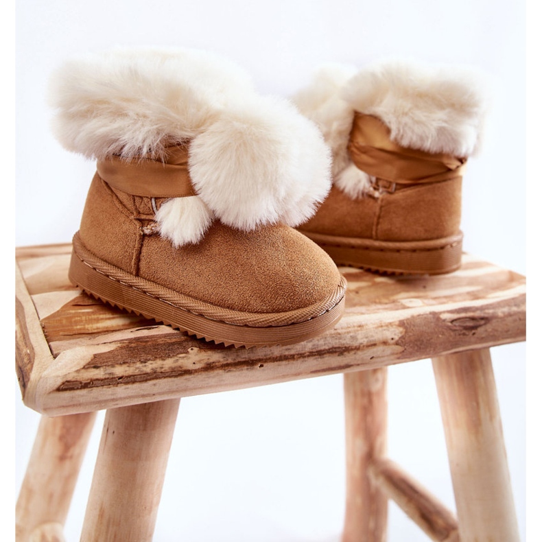 Bottes de Neige Chaudes Enfant Jeunes Marron-Blanc Roofy brun 2