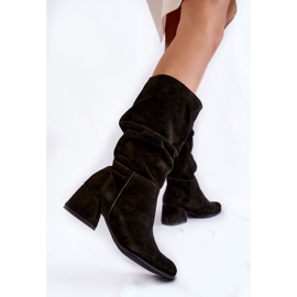 Bottes en daim plissées pour femmes Noir Alfra le noir 4