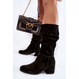 Bottes en daim plissées pour femmes Noir Alfra le noir 3