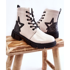 PE1 Bottes Enfant Laquées Avec Fermeture Éclair Blanc Yukko blanche 1