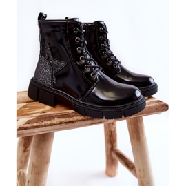 PE1 Bottes Laquées Zippées Enfant Noir Yukko 1