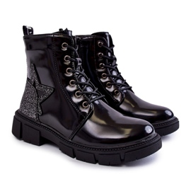 PE1 Bottes Laquées Zippées Enfant Noir Yukko le noir 5