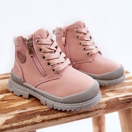 PE1 Bottes Fourrées Enfant Rose Hopper Trappers 1