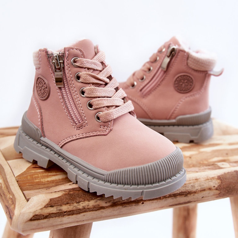 PE1 Bottes Fourrées Enfant Rose Hopper Trappers 2