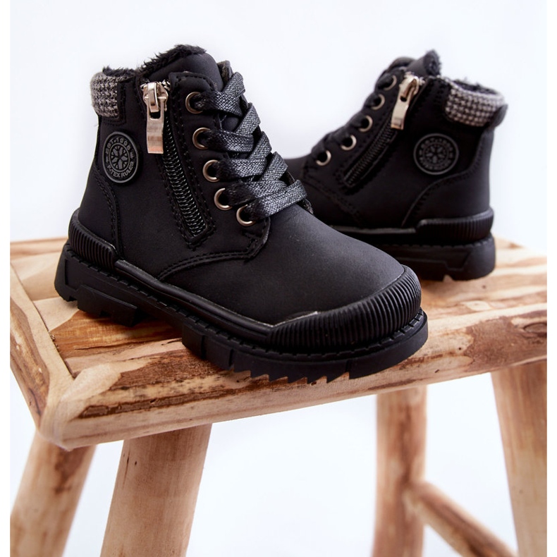 PE1 Bottes fourrées pour enfants Black Hopper Trappers rose 2