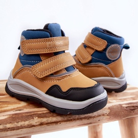 Bottes Chaudes Enfant Avec fermeture scratch Titi Camel brun 2