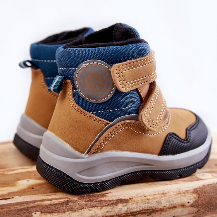 Bottes Chaudes Enfant Avec fermeture scratch Titi Camel brun 1