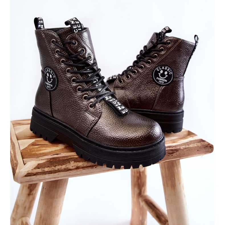 Bottes Chaudes Enfant Trappers Gris Foncé Conley brun 2