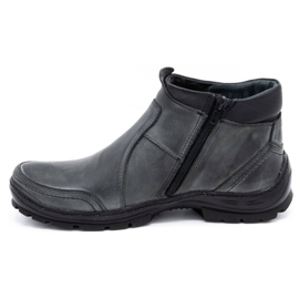 Olivier Bottes d'hiver en cuir pour hommes 352MP gris 1 Olivier Bottes d'hiver en cuir pour hommes 352MP gris 1