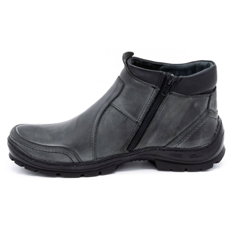 Olivier Bottes d'hiver en cuir pour hommes 352MP gris 1 Olivier Bottes d'hiver en cuir pour hommes 352MP gris 1