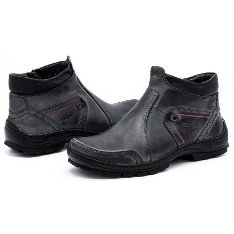 Olivier Bottes d'hiver en cuir pour hommes 352MP gris 4 Olivier Bottes d'hiver en cuir pour hommes 352MP gris 4