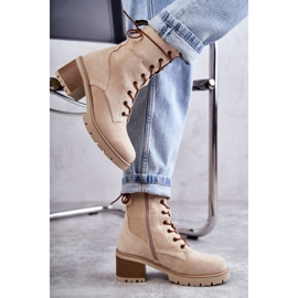 FE1 Bottes Chaudes Femme À Talon Haut Beige Julieta M660 2