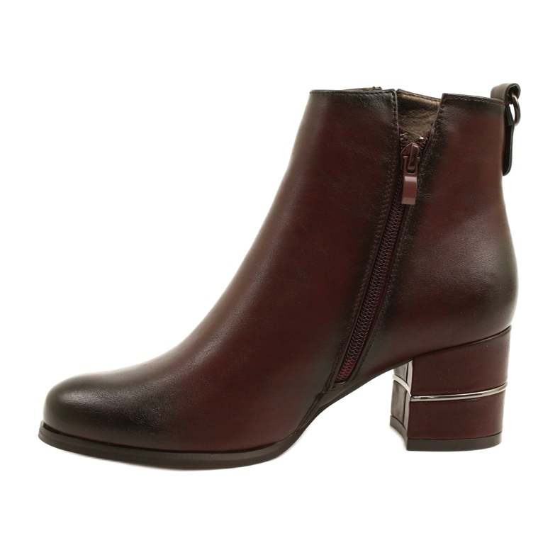 Bottes bordeaux pour femmes à la mode Poula M.Daszyński SA125A-2 rouge 1