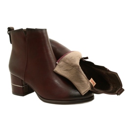 Bottes bordeaux pour femmes à la mode Poula M.Daszyński SA125A-2 rouge 4
