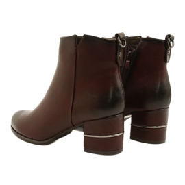 Bottes bordeaux pour femmes à la mode Poula M.Daszyński SA125A-2 rouge 3