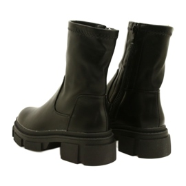 Bottes en cuir pour femmes sur l'épaisseur M. Daszyński MR2127-20 noir le noir 3
