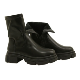 Bottes en cuir pour femmes sur l'épaisseur M. Daszyński MR2127-20 noir le noir 4