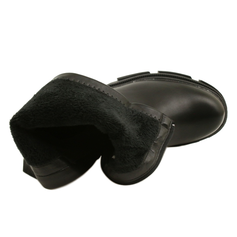 Bottes en cuir pour femmes sur l'épaisseur M. Daszyński MR2127-20 noir le noir 5