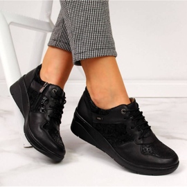 Chaussures en cuir confortables Helios W H347 le noir 2