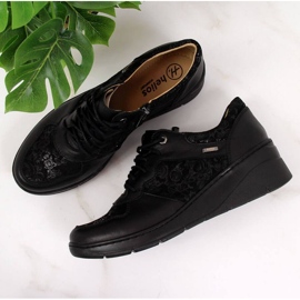 Chaussures en cuir confortables Helios W H347 le noir 4